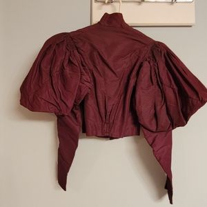 1800's burgundy taffeta blouse size 2